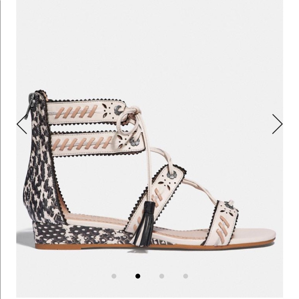 NWT Coach snakeskin wedge Demi sandal